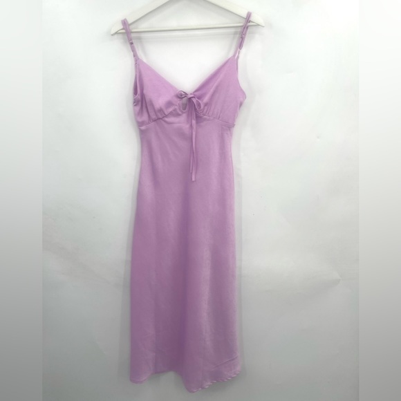 SHOWPO Midi Satin Slip Dress “Toss The Dice Dress” Size 2 in Lilac - Picture 4 of 6